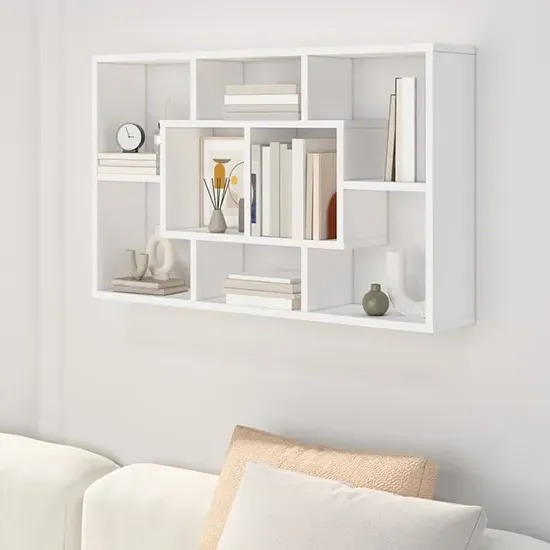 Darko Rectangular Wall Shelf - White, Engineered Wood product
