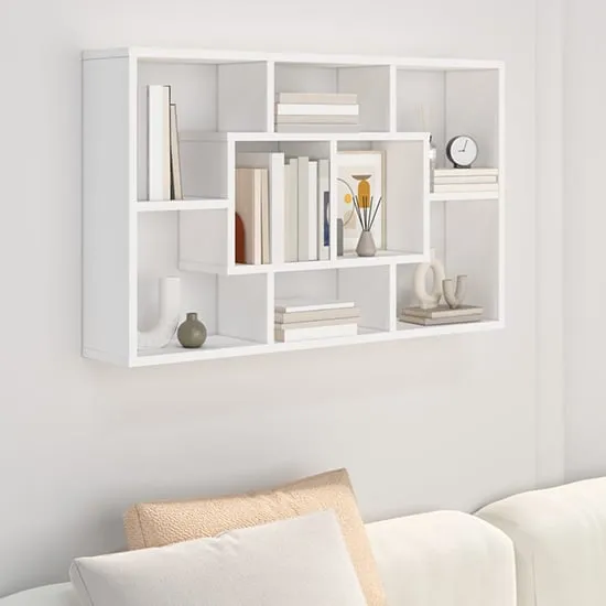 Darko Rectangular Wall Shelf - White, Engineered Wood