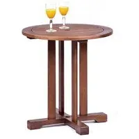 Darko Round Pedestal Dining Table - Brown, Hardwood