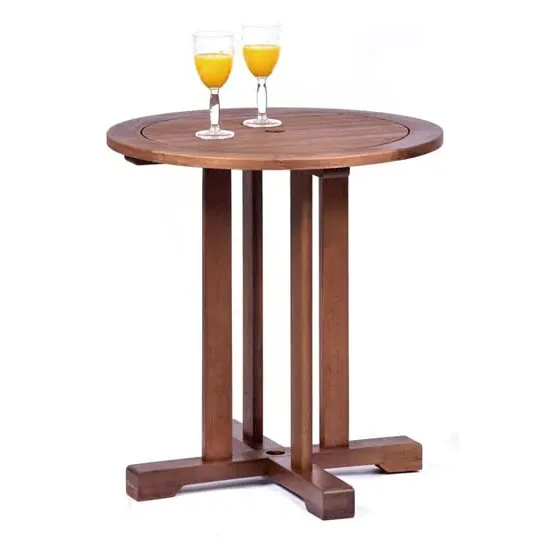 Darko Round Pedestal Dining Table - Brown, Hardwood image