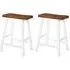 Darla Outdoor Wooden Bar Stool Pair - Brown, White