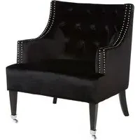 Darligo Upholstered Armchair - Black, Velvet
