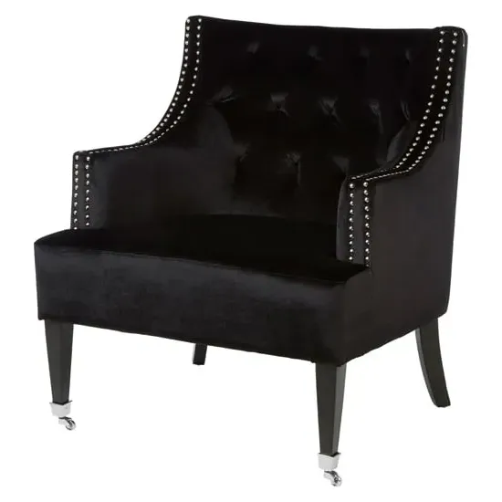 Darligo Upholstered Armchair - Black, Velvet image