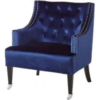 Darligo Upholstered Armchair - Blue, Velvet
