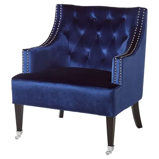 Darligo Upholstered Armchair - Blue, Velvet