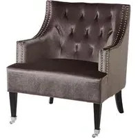 Darligo Upholstered Armchair - Grey, Velvet