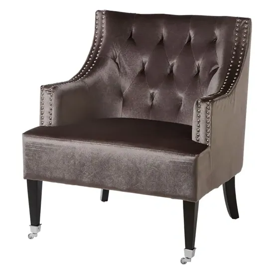 Darligo Upholstered Armchair - Grey, Velvet
