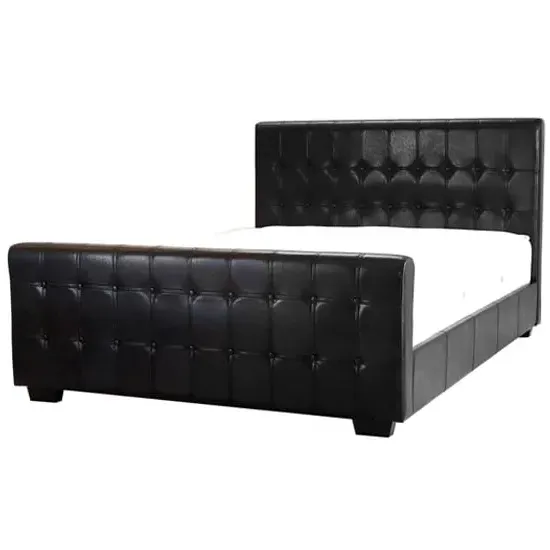 Darra Double Bed Frame - Black, Faux Leather product
