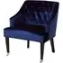 Darwo Upholstered Armchair with Casters - Blue, Velvet