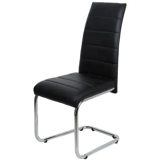 Daryl Dining Chair - Black, Faux Leather image