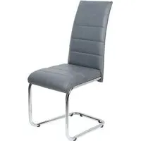 Daryl Dining Chair - Grey, Faux Leather
