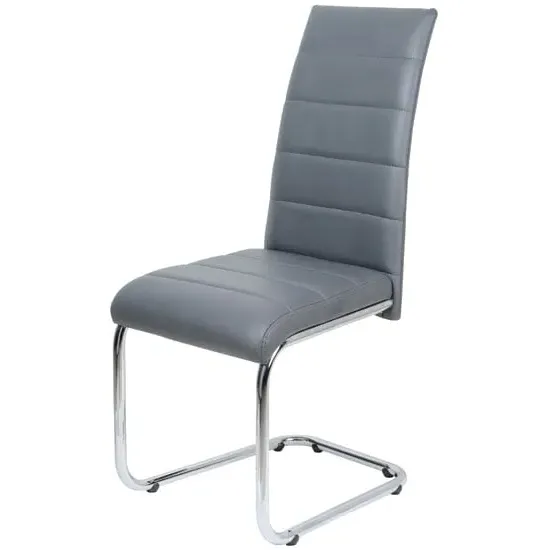 Daryl Dining Chair - Grey, Faux Leather