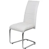 Daryl Dining Chair - White, Faux Leather