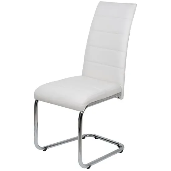 Daryl Dining Chair - White, Faux Leather
