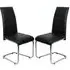 Daryl Dining Chairs with Chrome Legs - Black, Faux Leather