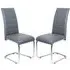 Daryl Dining Chairs with Chrome Legs - Grey, Faux Leather