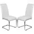 Daryl Dining Chairs with Chrome Legs - White, Faux Leather
