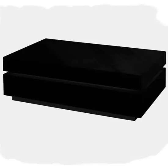 Daryl Rectangular Coffee Table - Black, High Gloss image