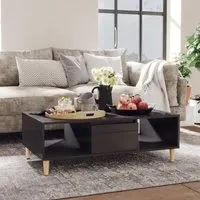 Dastan Coffee Table with Storage - Grey, High Gloss
