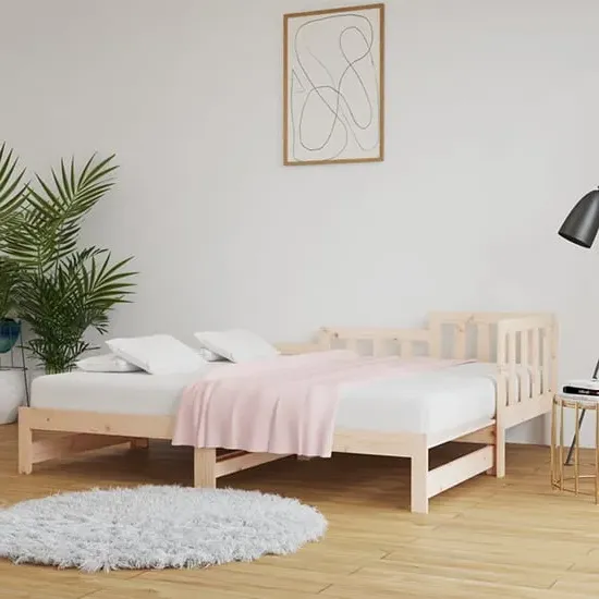 Davey Single Pull-Out Day Bed with Storage - Natural, Pinewood image