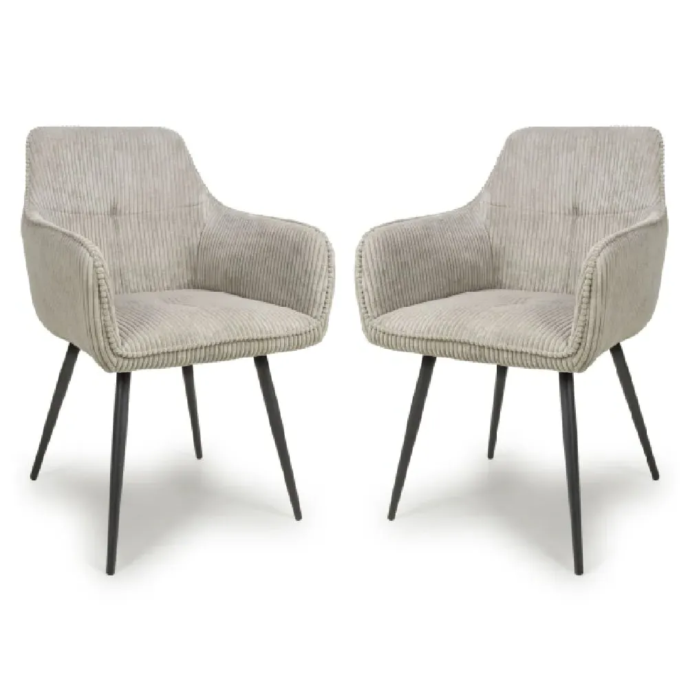 Davidson Dining Chairs with Armrests - Mink, Fabric image