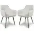 Davidson Dining Chairs with Armrests - White, Fabric