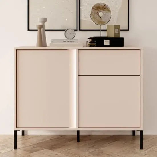 Davis 2 Door 1 Drawer Sideboard with LED - Beige image