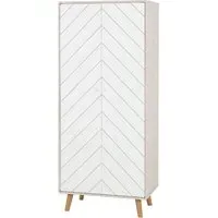 Davis 2-Door Wardrobe - Dusty Grey, White