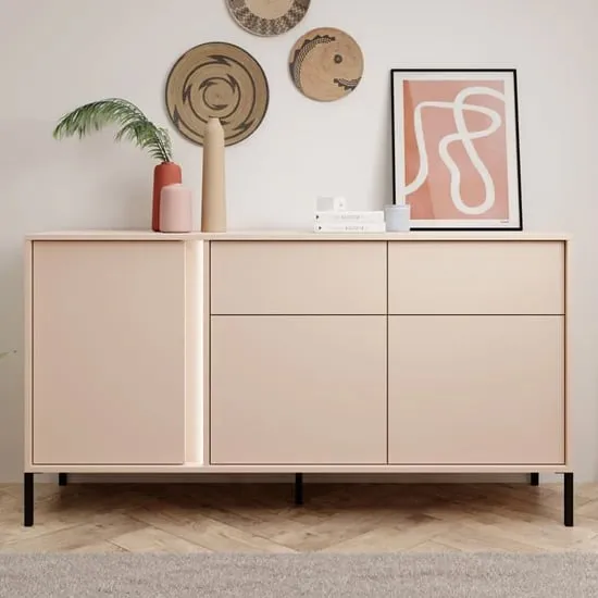 Davis 3 Door 2 Drawer Sideboard with LED - Beige