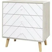Davis 3-Drawer Chest - Dusty Grey, White