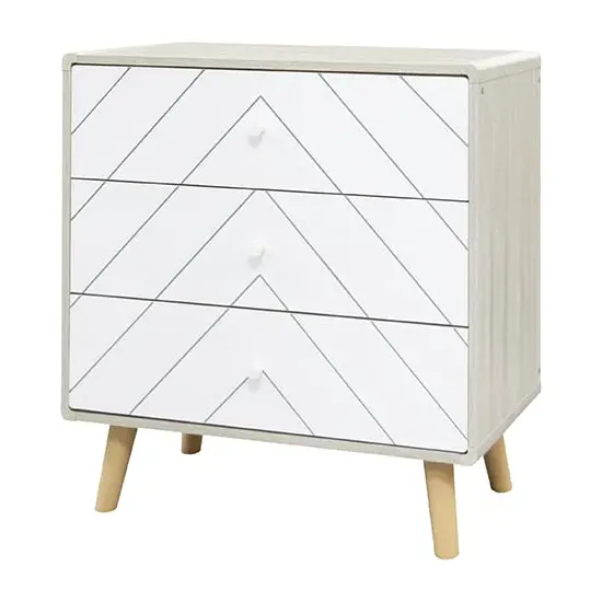 Davis 3-Drawer Chest - Dusty Grey, White image