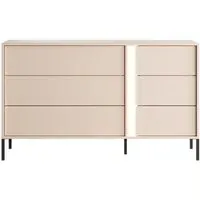Davis Chest of 6 Drawers with LED - Beige