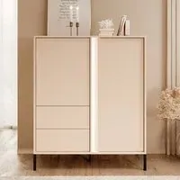 Davis Highboard with 2 Doors 2 Drawers - Beige