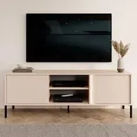 Davis TV Stand with 2 Doors and LED - Beige