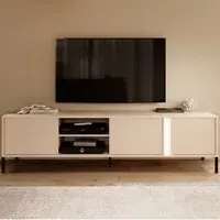 Davis TV Stand with 3 Doors and LED - Beige