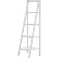 Davoca 4 Tier Ladder Shelving Unit - White, Alder Wood