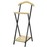 Davos Solid Wood Valet Stand - Natural, Black