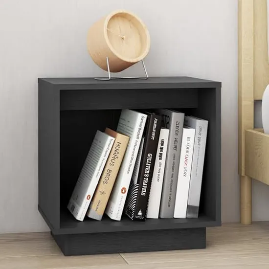 Dawes Bedside Cabinet - Grey, Pinewood image