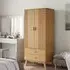 Dawlish 2-Door Wardrobe with Drawers - Brown, Pine