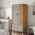 Dawlish 2-Door Wardrobe with Drawers - Grey, Pine