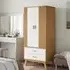 Dawlish 2-Door Wardrobe with Drawers - White, Pine