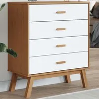 Dawlish 4-Drawer Chest of Drawers - White, Solid Pinewood alternate view