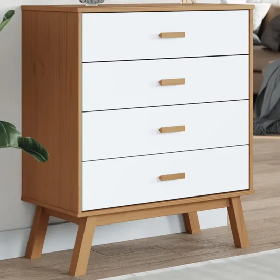 Dawlish 4-Drawer Chest of Drawers - White, Solid Pinewood product