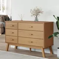 Dawlish 6-Drawer Chest of Drawers - Brown, Pinewood