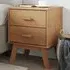 Dawlish Bedside Cabinet with 2 Drawers - Brown, Pinewood