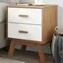 Dawlish Bedside Cabinet with 2 Drawers - White, Pinewood