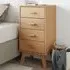 Dawlish Bedside Cabinet with 4 Drawers - Brown, Pinewood