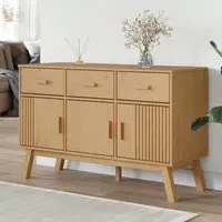 Dawlish Sideboard with 3 Doors 3 Drawers - Brown, Pinewood