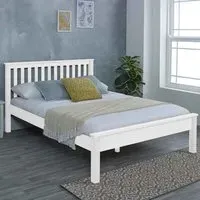 Dayton Double Bed Frame - White, Pine
