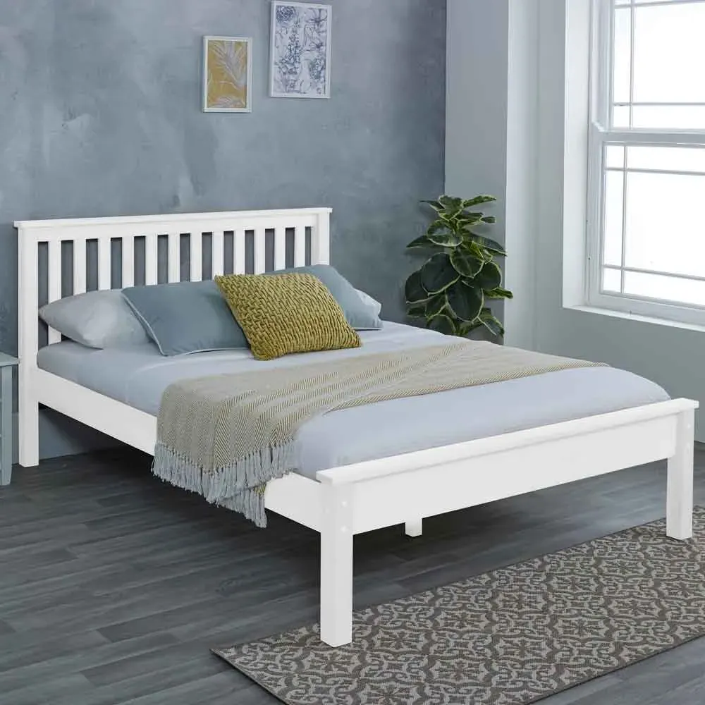 Dayton Double Bed Frame - White, Pine image
